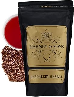 Harney & Sons Raspberry Herbal Tea, Loose Leaf, 16 oz | Caffeine-free herbal tea with raspberry, rosehips, hibiscus, mint, and citrus peel.