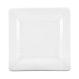 Square Pebble Plate by Elite Global Solutions – 9" sq., Melamine, White, Pack of 6, Model D9SQRR-W