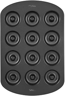 Wilton Doughnut Baking Mould with Non-Stick Coating, High-Quality Doughnut Baking Mould for 12 Doughnuts in Standard Size, Dishwasher Safe, 35.2 x 23.5 cm, Pack of 12