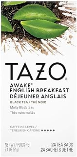 TAZO Awake English Breakfast Enveloped Hot Tea Bags Non GMO, 24 count, Pack of 6