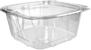 64 oz Tamper-Resistant Clear Hinged Container with Flat Lid (Case of 200) by DART – 64 oz, 64.0 fluid_ounces, Plastic, Clear, Pack of 200