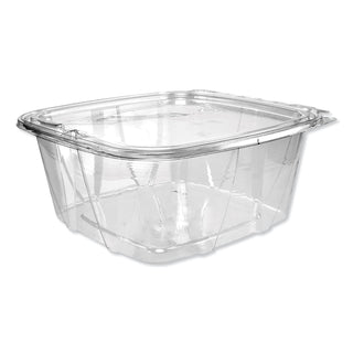 64 oz Tamper-Resistant Clear Hinged Container with Flat Lid (Case of 200) by DART – 64 oz, 64.0 fluid_ounces, Plastic, Clear, Pack of 200