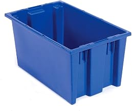 Stack And Nest Shipping Container No Lid 19-1/2x13-1/2x8, Blue, Lot of 6