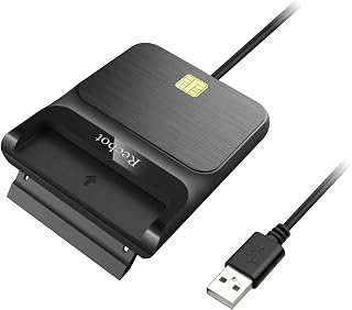 CAC Card Reader Military, USB Smart Card Reader for Windows Mac | USB Card Reader, Compatible Windows 10/11, Mac OS, Linux, for PIV/CAC, Not compatible iPhone/iPad, Black, Plug and Play