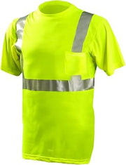 OccuNomix Hi-Vis Class 2 T-Shirt, Wicking Birdseye, Yellow, L
