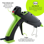 Hot Glue Gun and Glue Sticks by Surebonder – Black and Green, Model DT-3100FAMZS