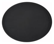 Winco 26.5" x 22" x 1.3" / Oval / Black Serving Trays