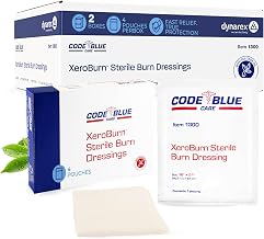 Dynarex Code Blue XeroBurn Sterile Burn Dressings - Hydrogel Dressings with Tea Tree Oil - First Aid for Minor Burns - 16" x 24" - 4 per Box, 2 Boxes per Case