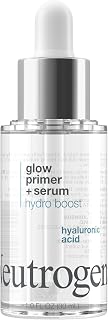 Neutrogena Hydro Boost Glow Booster Primer & Serum, Hydrating & Moisturizing Face Serum-to-Primer Hybrid, Infused with Purified Hyaluronic Acid & Designed to Instantly Hydrate, 1.0 fl. oz