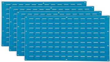 Global Industrial Louvered Wall Panel, 36x19, Blue, Lot of 4