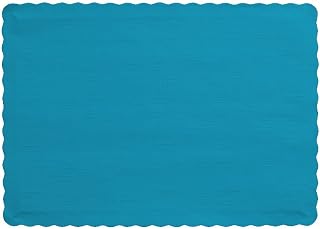 Creative Converting (897121B) 50 Count Touch of Color Paper Placemats, Turquoise -