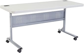 Global Industrial Blow Molded Folding Training Table, White, 60"L x 24"W x