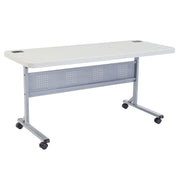 Blow Molded Folding Training Table by Global Industrial – 60" x 24", Plastic, Grey, Model INT-BPFT-2460