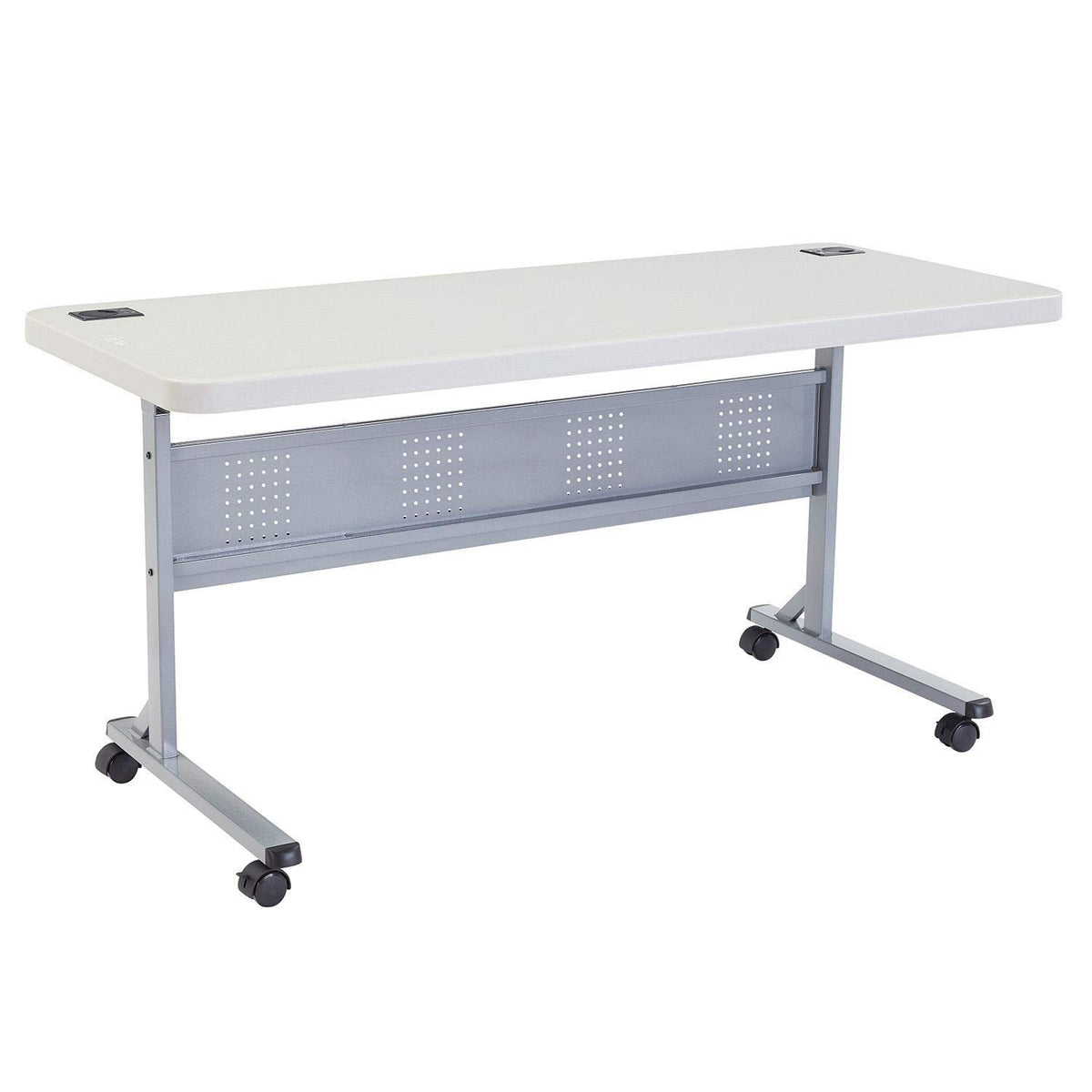Blow Molded Folding Training Table by Global Industrial – 60" x 24", Plastic, Grey, Model INT-BPFT-2460