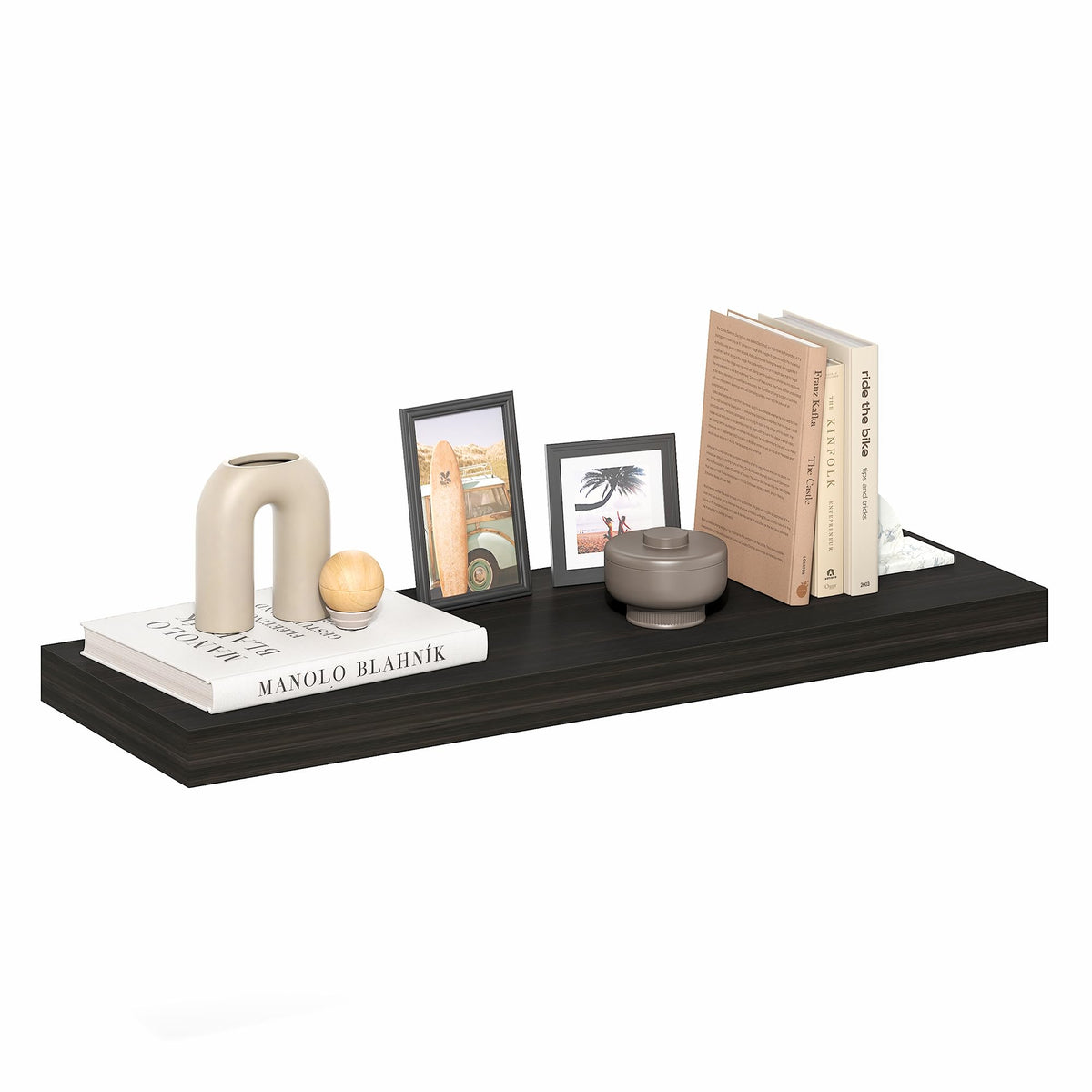 Tanna Floating Shelves for Wall by Furinno – 11.8 x 35.4, Engineered Wood, Tobacco Oak, Model N25621TO