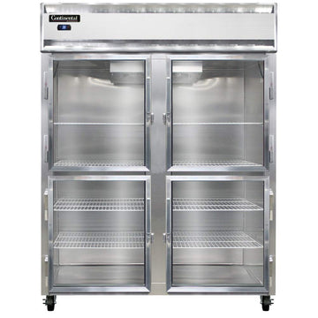 2RES-SA-GD-HD Extra-Wide Two Section Reach In Glass Door Refrigerator by Continental Refrigerator – Commercial Grade