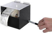 HUBERT Label Dispenser for Rolls Up to 4 1/4" W - 5 1/4"L x 5 1/8"W x 5"H Black Acrylic