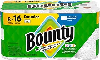 Bounty Paper Towels Double Select-A-Size White Rolls, 8 Count