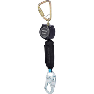 6'L Mini Personal Self Retracting Lifeline by Global Industrial – Medium-Large, Plated Alloy Steel, Black, Model J72706SB1