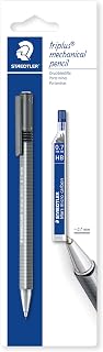 STAEDTLER 77427BK25D Triplus Micro Triangular Mechanical Pencil, 0.7mm (Blistercard of 1 + 12 HB Lead Refills)
