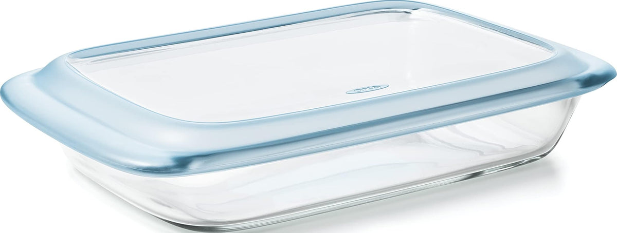 OXO Glass Casserole Dish with Lid, 3 Quart, Clear