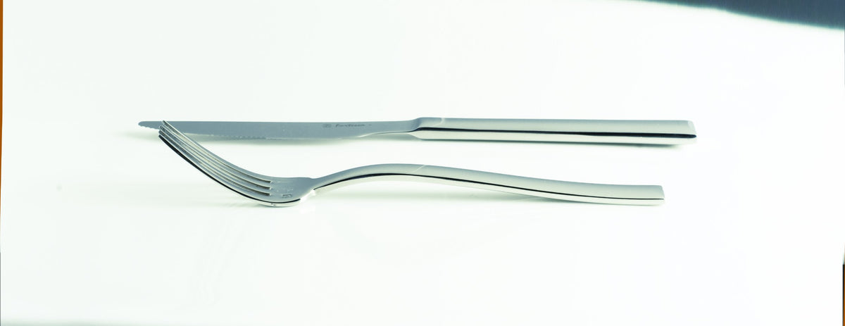 Still 18/10 Stainless Steel Flatware Solid Handle Table Knife by Fortessa – Table Knife, Stainless Steel, Silver, Pack of 12, Model 1.5.118.00.005