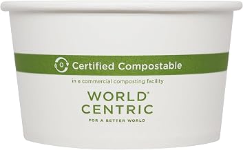 World Centric Compostable Paper Bowls, 12 Oz (Pack of 100) | Made from FSC Certified Paper, Bio-Based Lining, Sustainable, Heavy Duty, Heat Resistant, No Added PFAS