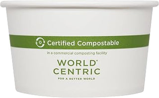 World Centric Compostable Paper Bowls, 12 Oz (Pack of 100) | Made from FSC Certified Paper, Bio-Based Lining, Sustainable, Heavy Duty, Heat Resistant, No Added PFAS