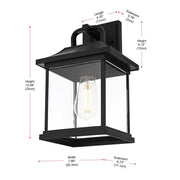Saul One Light Outdoor Wall Sconce Black by Lighting Design – Aluminum, Black