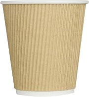 Karat 10 oz Ripple Insulated Coffee Cup [500 Count] Disposable Paper Hot Cup, Sturdy and Leak Proof, 90mm, No Lids