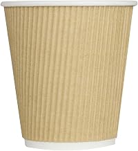 Karat 10 oz Ripple Insulated Coffee Cup [500 Count] Disposable Paper Hot Cup, Sturdy and Leak Proof, 90mm, No Lids