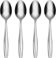 Oneida Camlynn Dinner Spoons Silverware Set for 4, Flatware | 18/0 stainless steel, mirror finish | dishwasher safe | great for soup or everyday dining, cutlery set