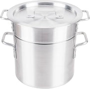 Royal Industries Double Boiler with Lid, 8 qt, 9" x 7.3" HT, Aluminum, Commercial Grade - NSF Certified