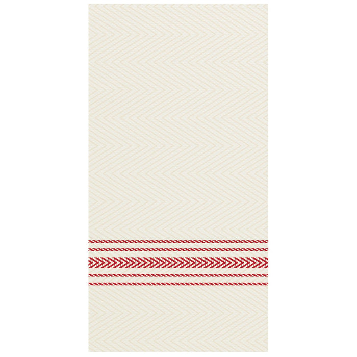 Hoffmaster FP1110 FashnPoint Red and White Dishtowel Printed Dinner Napkin, Ultra Ply, 15 1/2" x 15 1/2", 1/8 Fold (8 Packs of 100)