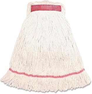 Genuine Joe LWH1BCT Narrow Band Blend Lg Loop Wet Mop, 12oz, 12/CT, White