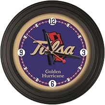Holland Bar Stool ClkNL15BKTulsaU 15 in. University of Tulsa Logo Traditional Wall Clock - Black
