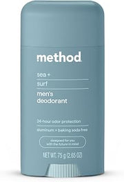 Method Men's Deodorant Stick, Sea + Surf, for Sensitive Skin, 2.65oz