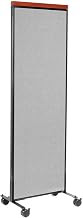 Global Industrial 24-1/4"W x 76-1/2"H Mobile Deluxe Office Partition Panel, Gray