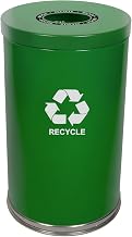 Witt Industries 18RTGN-1H Emoti-Can Recycling Receptacle, Steel, 35 gal, Green