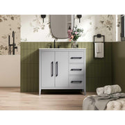Grey Millie Bathroom Vanity by by Elegant Lighting – Solid wood and MDF, Gray, Model VF29336GR