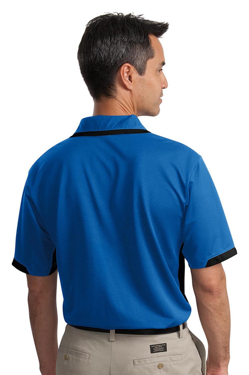 Men's Dry Zone Colorblock Ottoman Sport Shirt - Stone/Black 2XL by Port Authority – XX-Large, Polyester, Stone/Black, Model K524