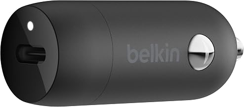 Belkin USB-C Fast Car Charger 20W-Black (iPhone Fast Charger Compatible with iPhone 12 Pro Max/12/12 Pro/ 12 Mini, Samsung Galaxy S20, S20+, S20 Ultra, Note20, Google Pixel and More) (CCA003bt) | USB-C Power Delivery, compatible with iPhone, Samsung Galaxy S20 series, Note20, Google Pixel and more