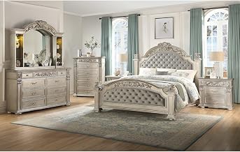 Platinum Silver 5-Piece Bedroom Set, King