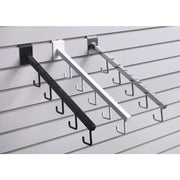 Slatwall Waterfall Faceout with 5 Hooks by Retail Resource – Metal, Model SSW5HB