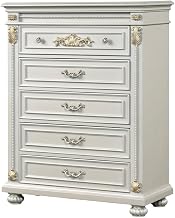 Destiny Contemporary Pearl White 5-piece Bedroom Set, Queen