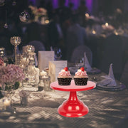 Vaguelly Iron Cake Stand, Small Red 8 Inch Round