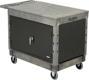 Global Industrial Plastic 2 Flat Shelf Maintenance & Utility Cart, 44â€ x 25-1/2â€, 5" Rubber Caster