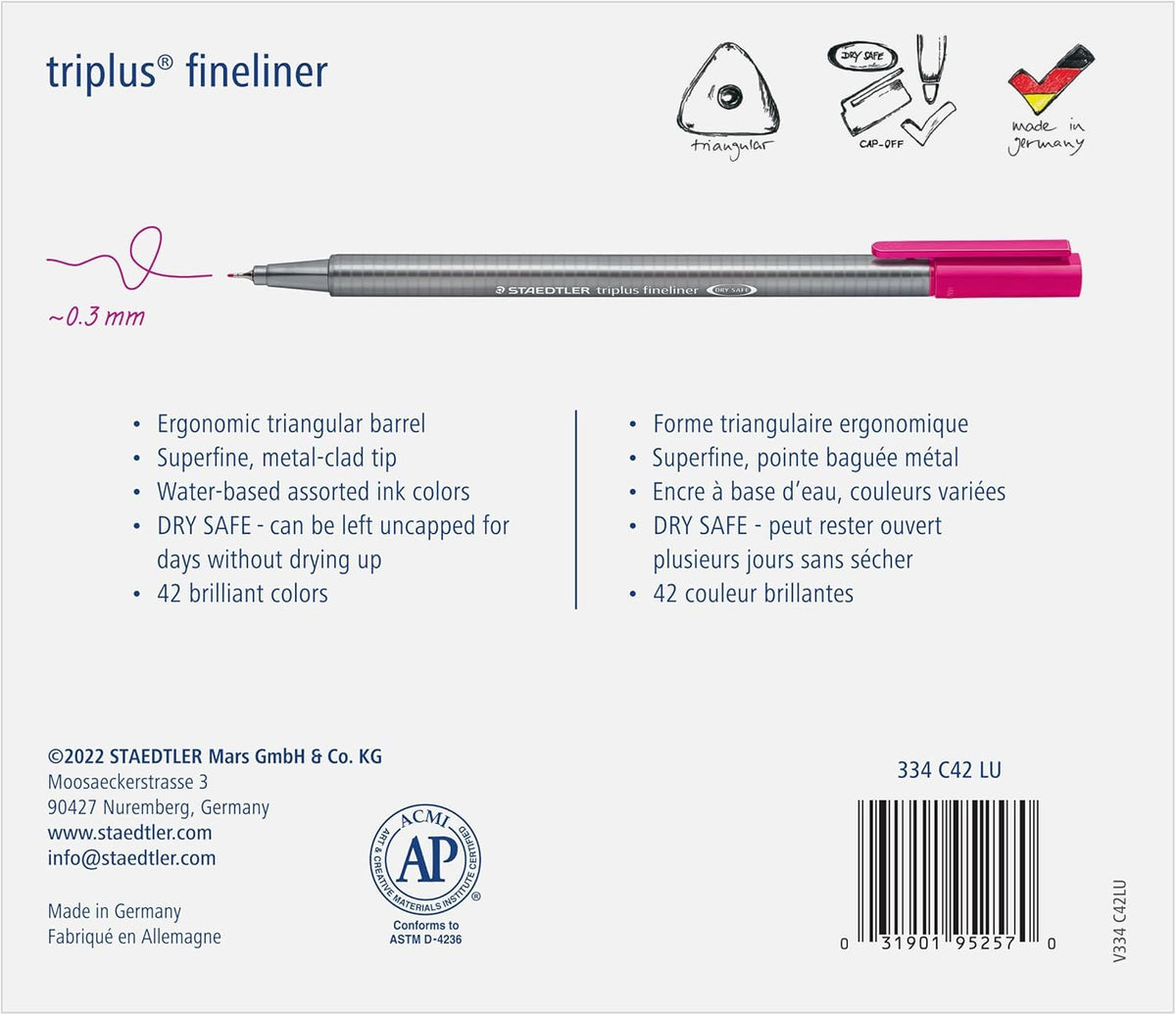 Fineliner triplus by STAEDTLER – 1 Count (Pack of 84), Plastic, Multicolor, Model 334 C42 LU