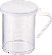 Winco 10 oz Clear Plastic Dredge with 3 Snap-on Lids | Dishwasher safe, BPA-free, Easy see-through, 3 snap-on lids included, Great for Flour, Sugar, Spices and Baking Prep