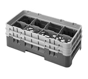 151 5-1/4-Inch Camrack Polypropylene Stemware and Tumbler Glass Rack with 8 Compartments by Cambro – 8-Compartment, Plastic, Soft Gray, Model 8HS434